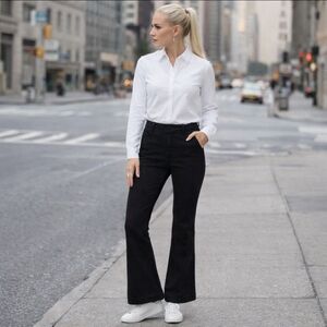 New Tessa Trouser Flare  Black Rinse Denim Liverpool LA Minimalist Sz 25